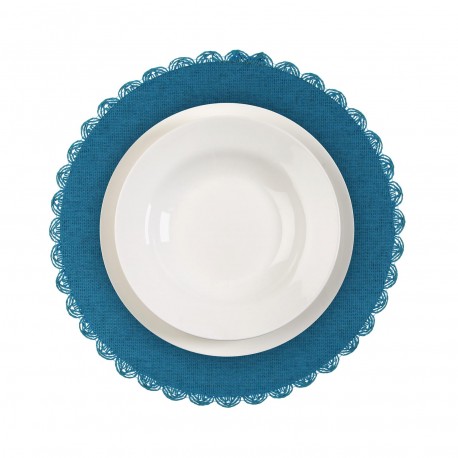 DESSOUS DE PLAT ROND BLEU
