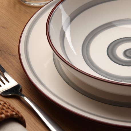 SERVICE 18 PIÈCES ENID GRIS