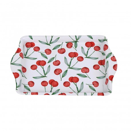 PLATEAU MÉTAL "CHERRIES" AVEC POIGNÉES