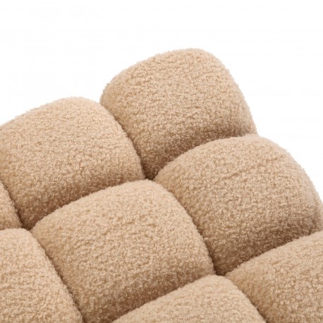 POUF CARRÉ EN "BORREGUITO" BEIGE