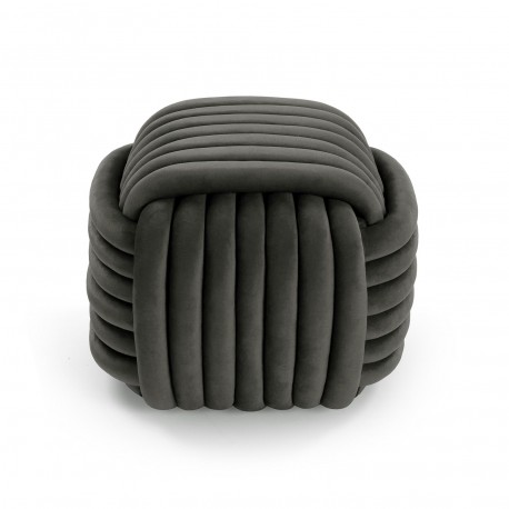 POUF CARRÉ GRIS FONCÉ