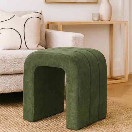 TABOURET TAPISSÉ VERT