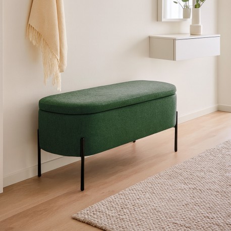 BANC DE LIT TAPISSÉ VERT