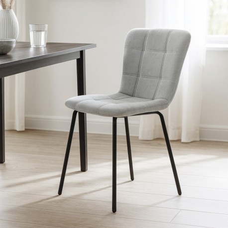CHAISE TAPISSÉE GRIS CLAIR