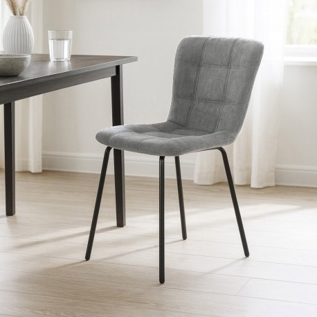 CHAISE TAPISSÉE GRIS FONCÉ