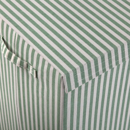 PANIER LINGE PLIABLE RAYÉ VERT
