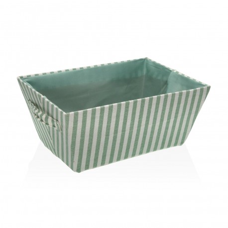 PANIER RECTANGULAIRE RAYÉ VERT