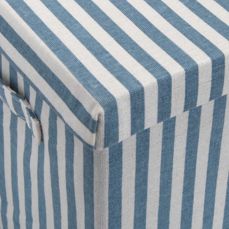 PANIER AVEC COUVERCLE RAYÉ BLEU