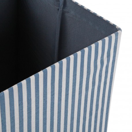 PANIER AVEC COUVERCLE RAYÉ BLEU