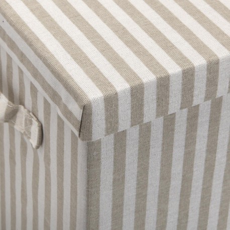 PANIER CARRÉ AVEC COUVERCLE RAYÉ GRIS