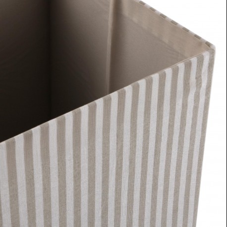 PANIER CARRÉ AVEC COUVERCLE RAYÉ GRIS