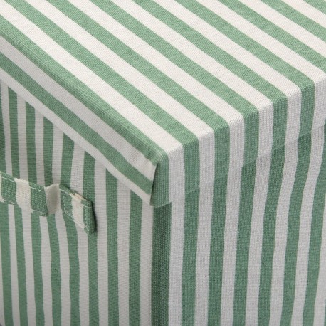 PANIER CARRÉ AVEC COUVERCLE RAYÉ VERT