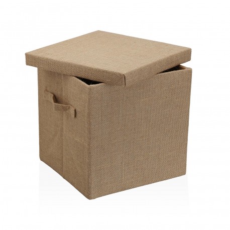 PANIER CARRÉ AVEC COUVERCLE EN JUTE