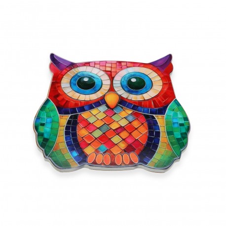 DESSOUS DE PLAT HIBOU ROUGE