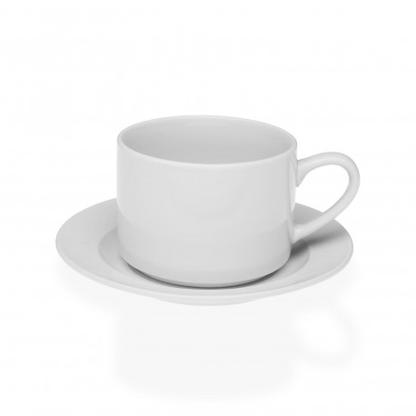TASSE AVEC SOUCOUPE BLANCHE 280ML