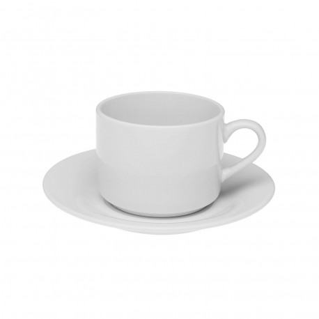 TASSE AVEC SOUCOUPE BLANCHE 200ML