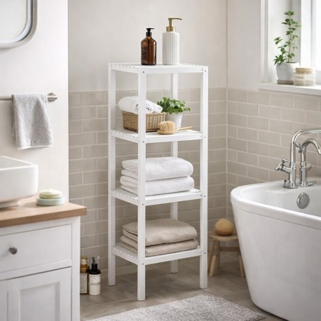 ÉTAGÈRE 4 NIVEAUX BLANCHE
