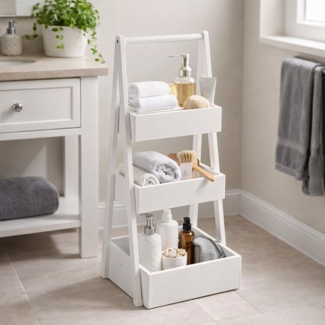 ÉTAGÈRE 3 NIVEAUX BLANCHE