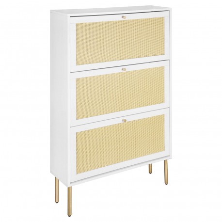 MEUBLE À CHAUSSURES 3 TIROIRS ROTIN