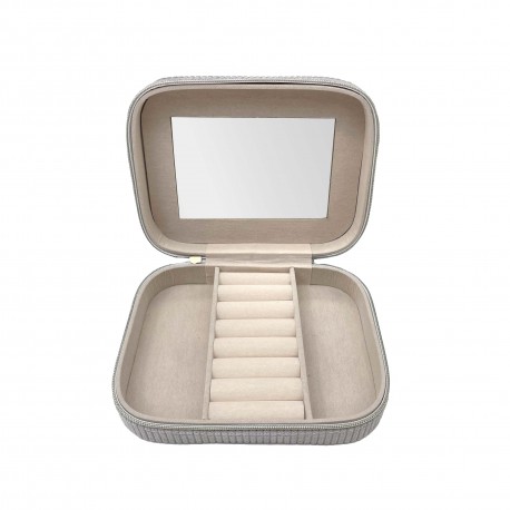 BOÎTE À BIJOUX VELOURS GRIS