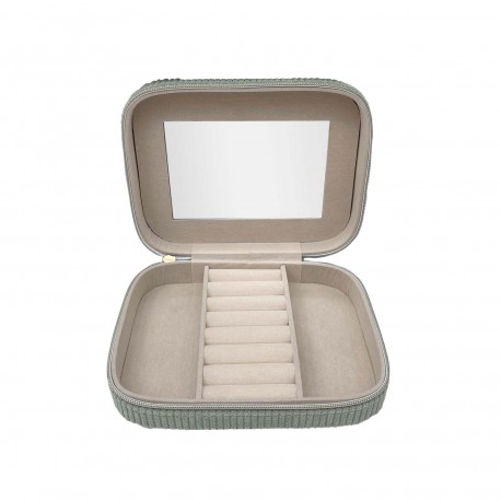 BOÎTE À BIJOUX VELOURS VERT MENTHE