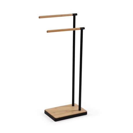 PORTE-SERVIETTE DOUBLE BAMBOU NOIR