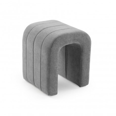 TABOURET TAPISSÉ GRIS CLAIR