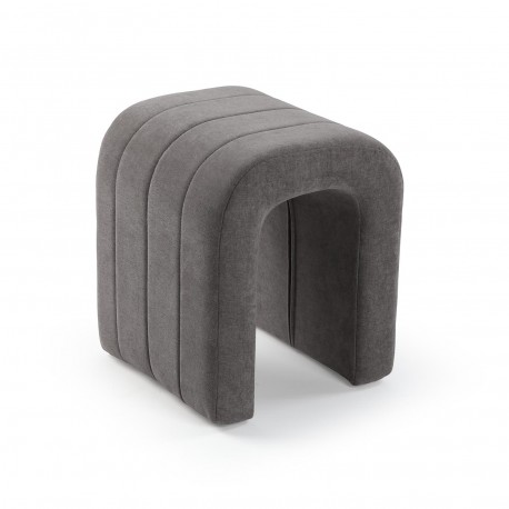 TABOURET TAPISSÉ GRIS FONCÉ