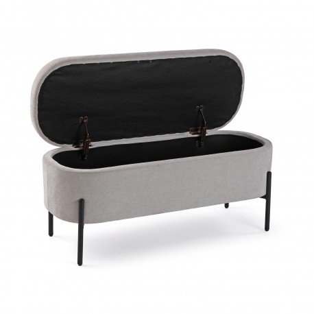 BANC DE LIT TAPISSÉ GRIS CLAIR
