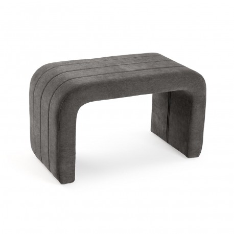 BANC TAPISSÉ GRIS FONCÉ