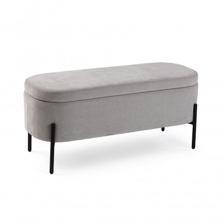 BANC DE LIT TAPISSÉ GRIS CLAIR