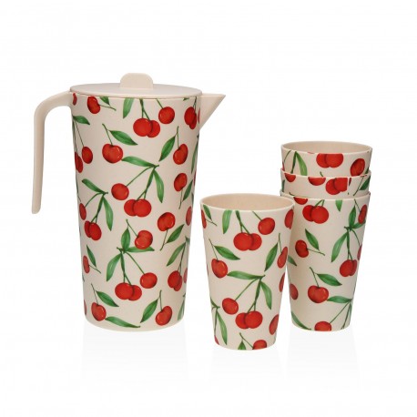 SET 4 VERRES ET CARAFE CERISES