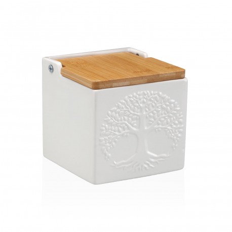 SALIÈRE CARRÉE BLANCHE ARBRE