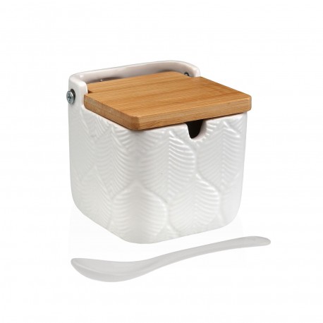 SUCRIER CARRÉ BLANC FEUILLES