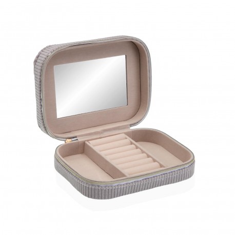 BOÎTE À BIJOUX VELOURS GRIS