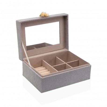 BOÎTE À BIJOUX VELOURS GRIS