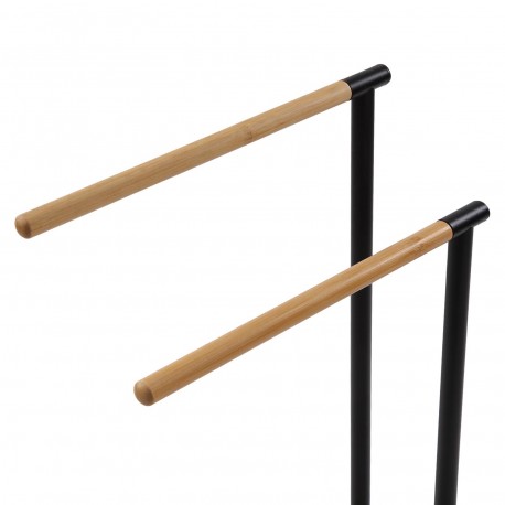 PORTE-SERVIETTE DOUBLE BAMBOU NOIR