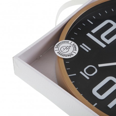 HORLOGE MURALE NOIRE 30 CM