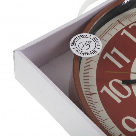 HORLOGE MURALE ROUGE 30 CM