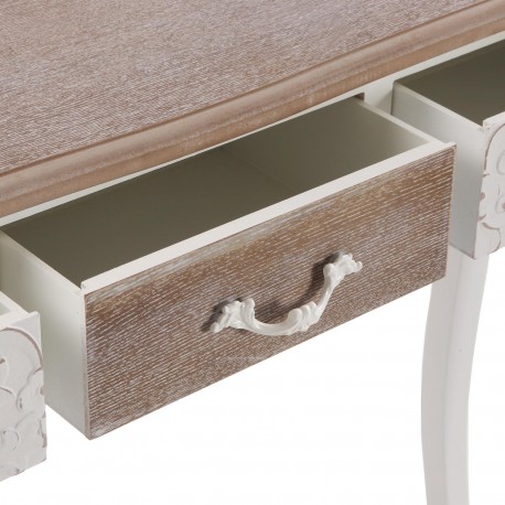 CONSOLE RUSTIQUE BLANCHE 3 TIROIRS