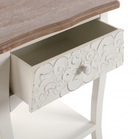 TABLE DE NUIT RUSTIQUE BLANCHE