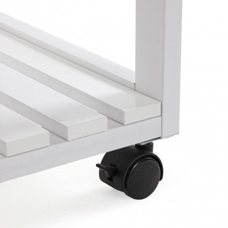 CHARIOT 3 NIVEAUX BLANC AVEC ROUES