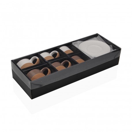 SET 6 TASSES CAFE AVEC SOUCOUPE