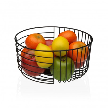CORBEILLE À FRUITS MÉTALLIQUE NOIR
