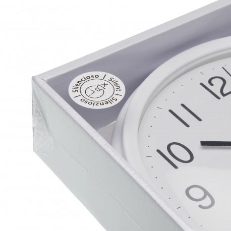 HORLOGE MURALE BLANCHE 26 CM