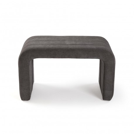 BANC TAPISSÉ GRIS FONCÉ