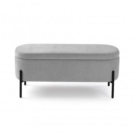 BANC DE LIT TAPISSÉ GRIS CLAIR