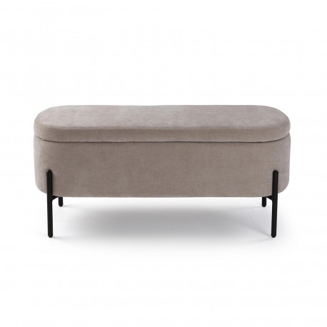 BANC DE LIT TAPISSÉ BEIGE