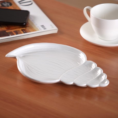 STATUETTE CÉRAMIQUE COQUILLAGE BLANC