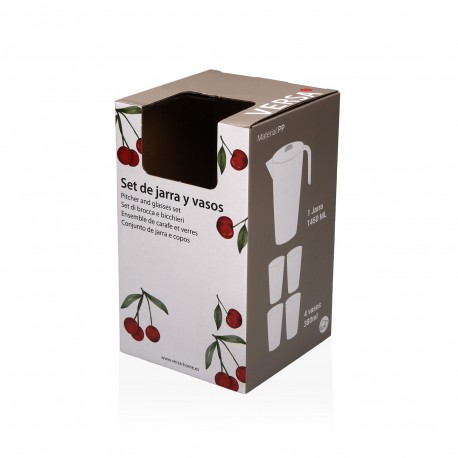 SET 4 VERRES ET CARAFE CERISES